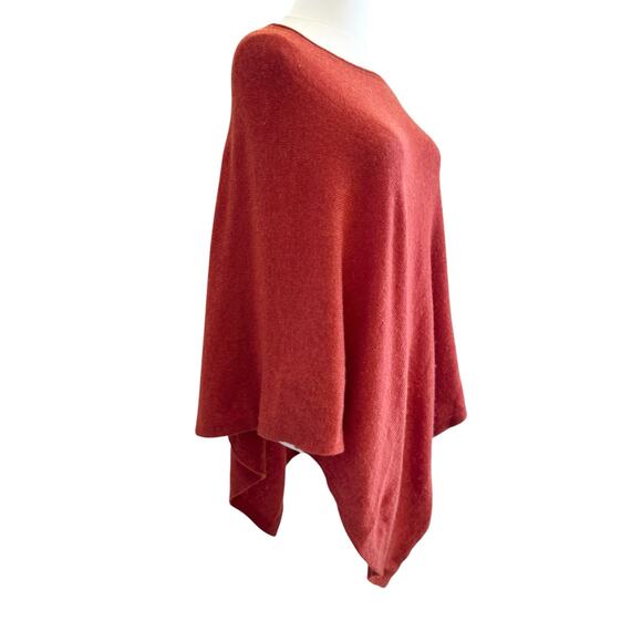 Rachel & Zoe 2 Ply 100% Cashmere OS Cape Shawl Wrap Terra Cotta Soft Warm Class - Picture 6 of 8